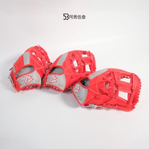 佐enter 兒童摔花皮手套-紅灰限定款